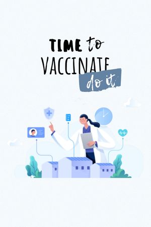 Vaccination Announcement with Doctors in Superhero's Cloaks Tumblr Design Template