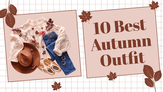 Designvorlage Set Of Perfect Autumn Outfits Vlog Episode für Youtube Thumbnail