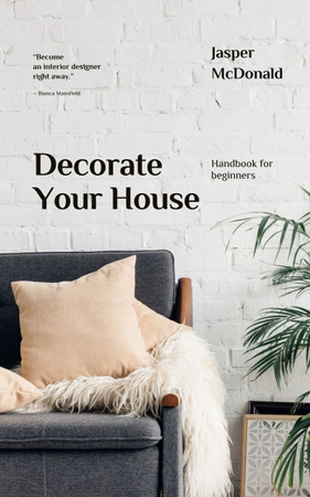 Template di design Una guida alla creazione di interni domestici accoglienti Book Cover