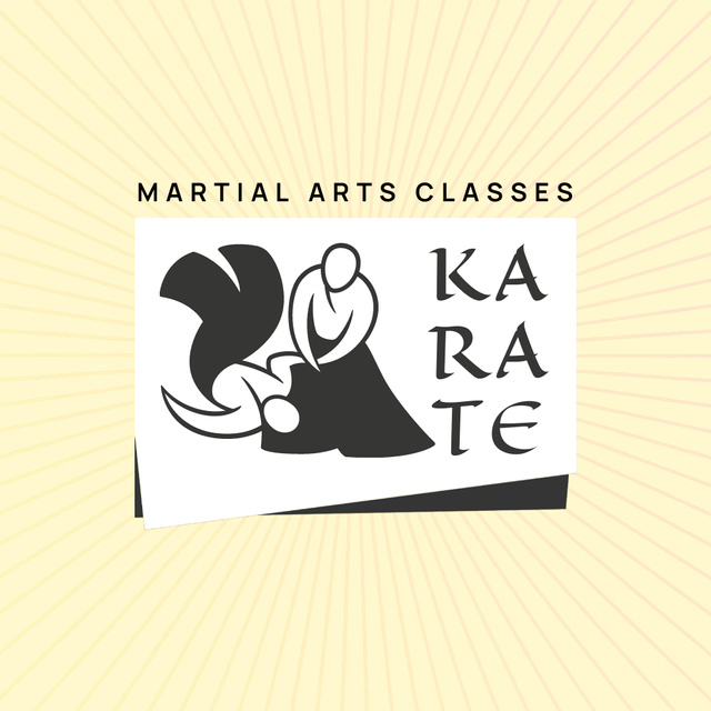 Martial Arts Classes With Karate Offer Animated Logo Πρότυπο σχεδίασης