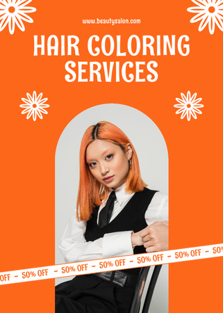 Layout de anúncio de serviços de coloração de cabelo Flayer Modelo de Design