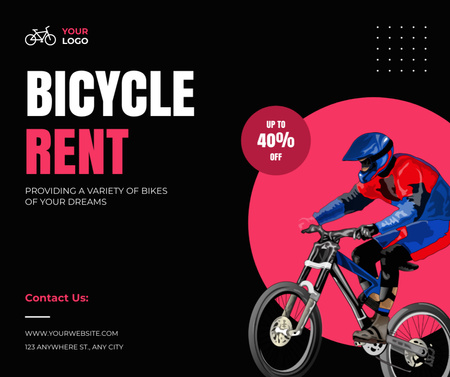 Bicicletas esportivas para alugar Facebook Modelo de Design