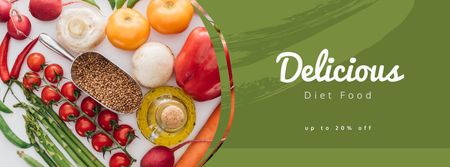 Advertising of Dietary Products and Dishes Facebook cover – шаблон для дизайна