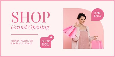Fashion Shop Grand Debut With Flash Sale Twitter Design Template