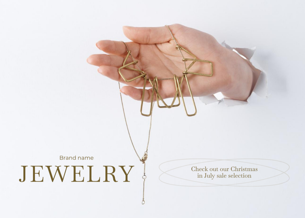 Sale Stylish Gold Necklaces for Women Flyer 5x7in Horizontal Modelo de Design