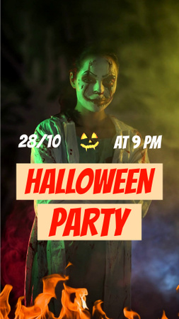 Template di design Festa di Halloween spaventosa con il costume da zombie TikTok Video