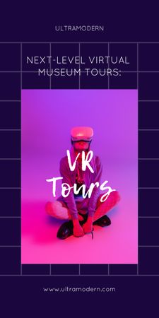 Virtual Museum Tour Announcement Graphicデザインテンプレート