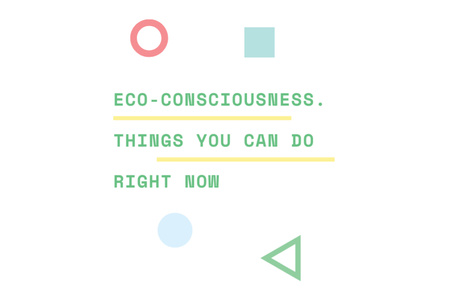 Eco-Consciousness Concept with Simple Icons Postcard 4x6in Design Template
