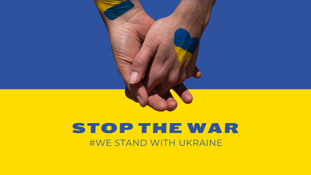 Platilla de diseño We Stand with Ukraine Title 1680x945px