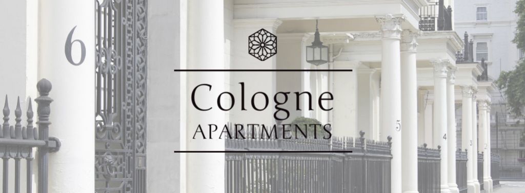 Designvorlage Real Estate Ad Apartments in White für Facebook cover