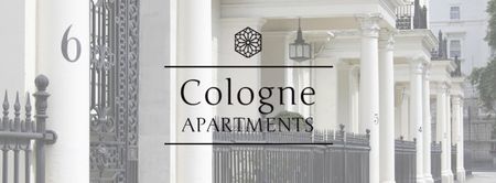 Ontwerpsjabloon van Facebook cover van Onroerend goed Ad Apartments in White