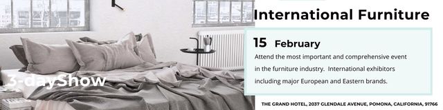 Template di design International Furniture Show Announcement In February Twitter