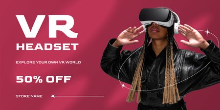 Plantilla de diseño de Offer of Virtual Reality Headset Twitter 