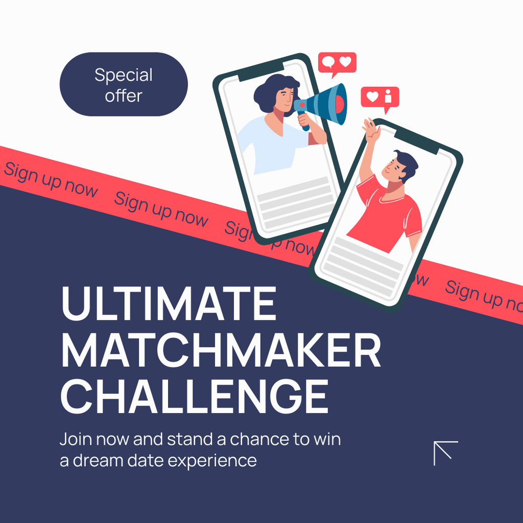Designvorlage Special Offer of Matchmaking Services für Instagram AD