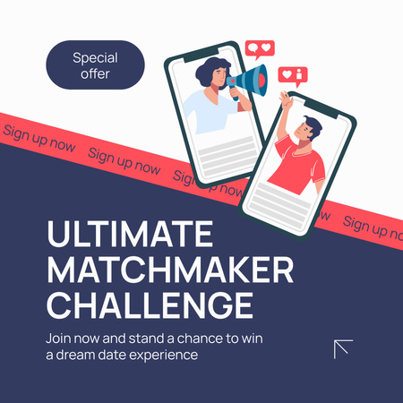 Ontwerpsjabloon van Instagram AD van Speciale aanbieding van matchmakingdiensten