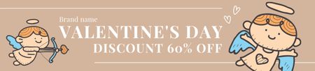 Valentine's Day Sale Announcement with Cute Cupids Ebay Store Billboard Modelo de Design