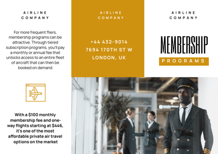 Airline Company Membership Offer Brochure – шаблон для дизайна