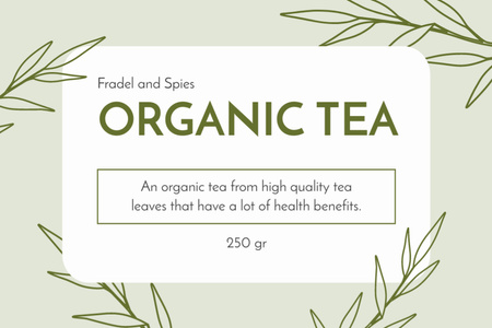 Ontwerpsjabloon van Label van Biologische thee van hoge kwaliteit in pakketaanbieding