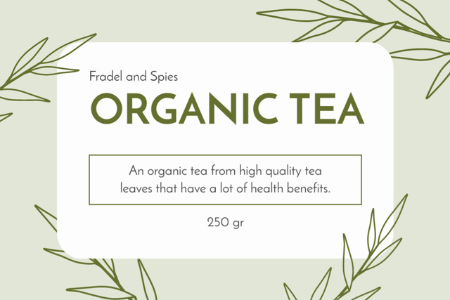 High Quality Organic Tea In Package Offer Label Πρότυπο σχεδίασης