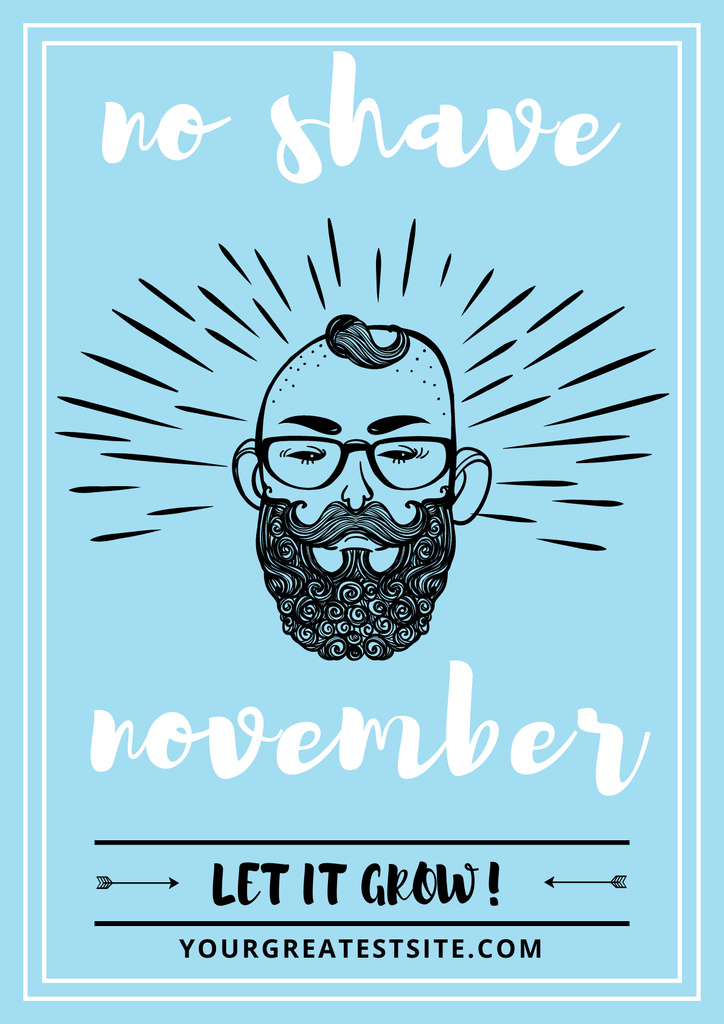 Ontwerpsjabloon van Poster van No shave November illustration