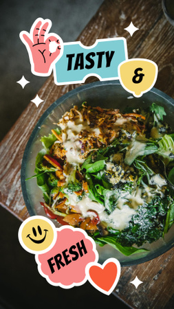 Designvorlage Tasty Dish on Plate für Instagram Video Story