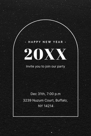 New Year Party Announcement Invitation 6x9in Design Template