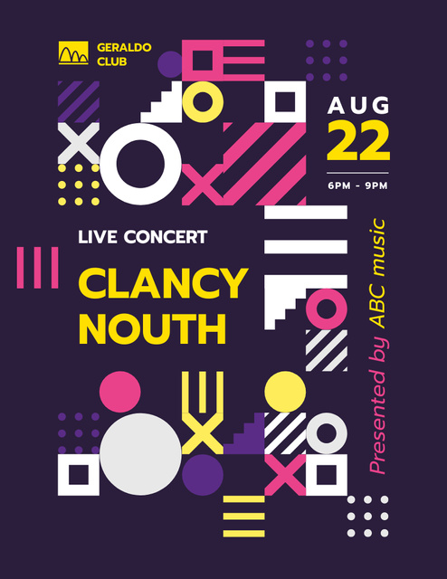 Platilla de diseño Band Concert Announcement with Bright Illustration Flyer 8.5x11in