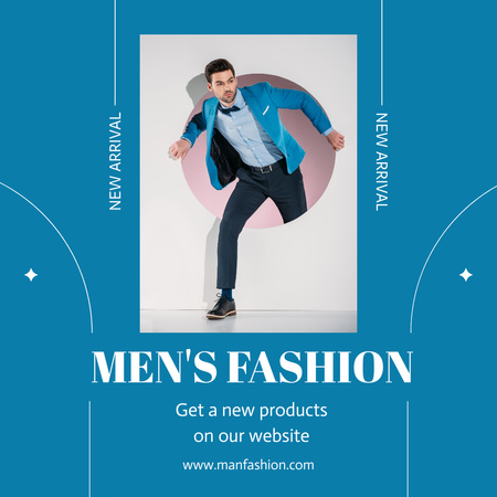 Men's Fashion Blue Creative Instagram Design Template