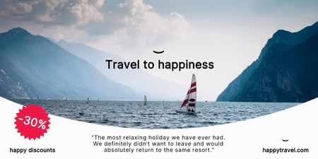 Travel Inspiration with Sailboat in Bay Twitter Design Template