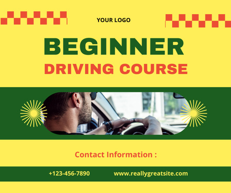 Customer-oriented Beginner Level Driving Course Offer Facebook Design Template