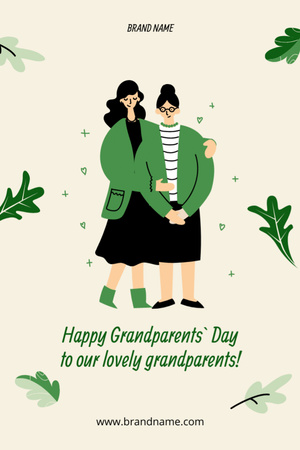 Happy Grandparent’s Day Postcard 4x6in Vertical Design Template