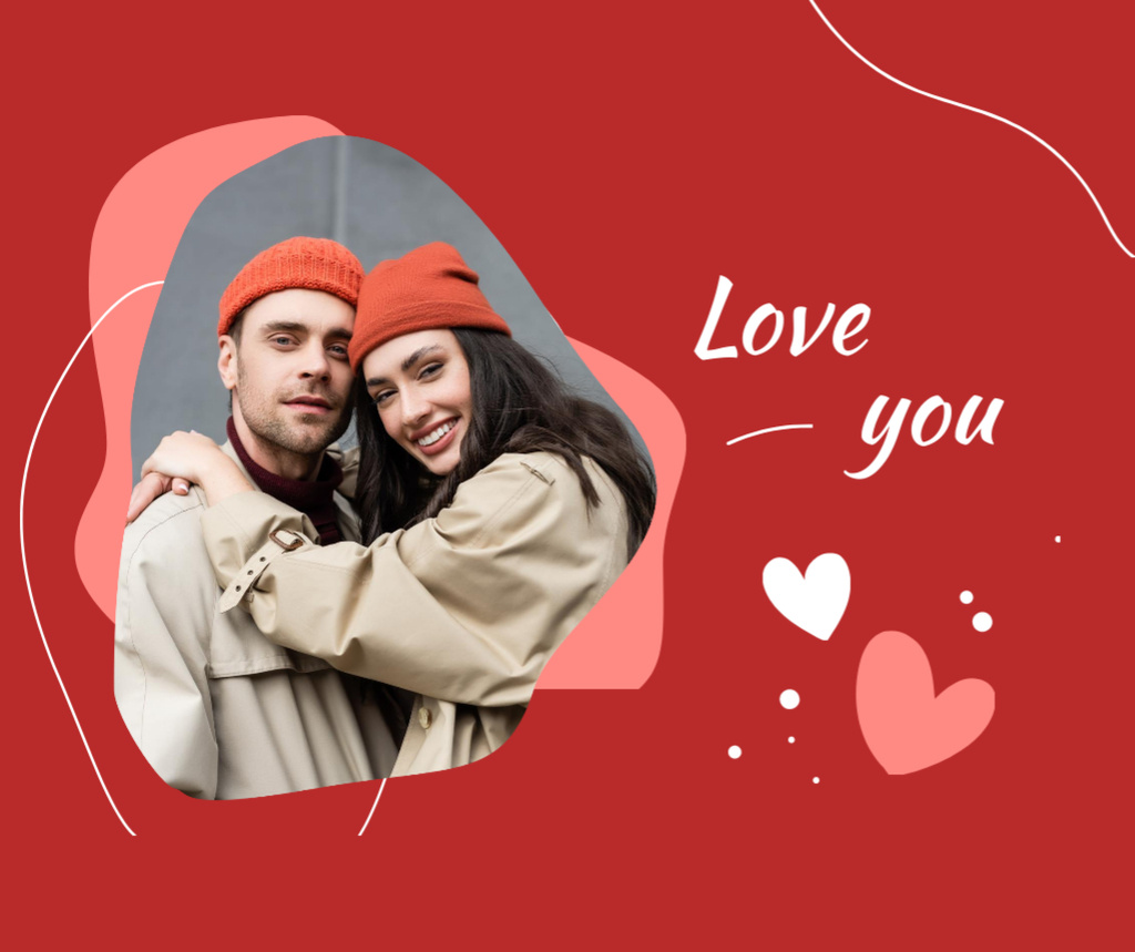 Ontwerpsjabloon van Facebook van Stylish Couple on Valentine's Day