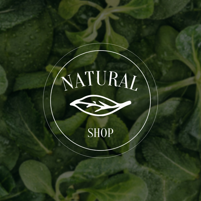 Emblem of Plant Shop with Greenery Logo 1080x1080pxデザインテンプレート