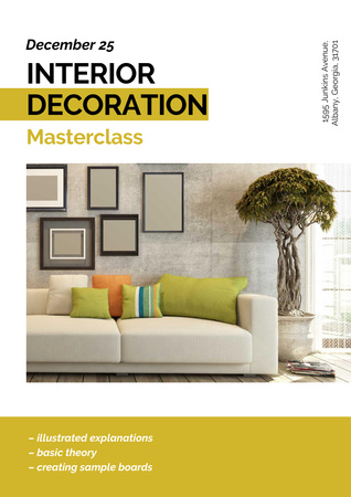 Masterclass of Interior decoration Poster A3 Design Template