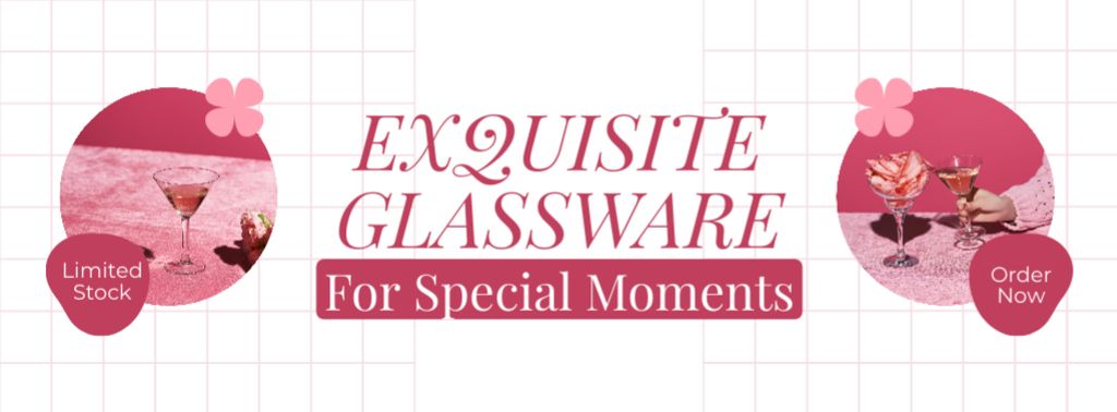 Modèle de visuel Limited Stock Of Special Cocktail Glasses Offer - Facebook cover