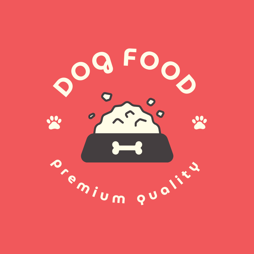Dog Food Shop Emblem Logo Šablona návrhu