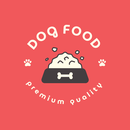 Dog Food Shop Emblem Logo Design Template