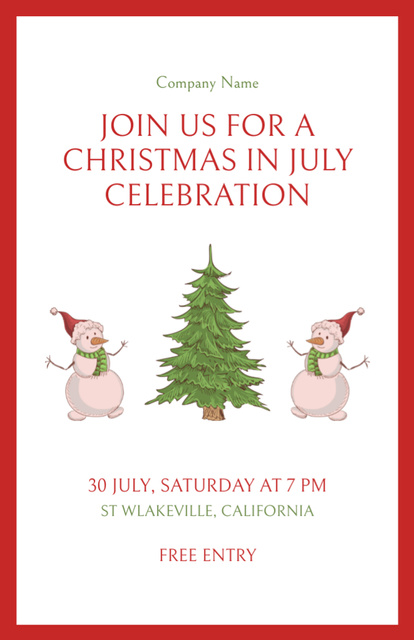 Cheerful Experience the Joy of Christmas in July Flyer 5.5x8.5inデザインテンプレート