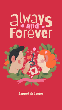 Plantilla de diseño de Saludo de amor siempre y para siempre en rojo Instagram Story 
