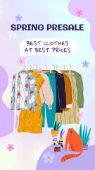 Clothes Pre-sale Offer With Illustrated Cat