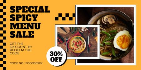 Offer of Special Spicy Menu Twitter Design Template