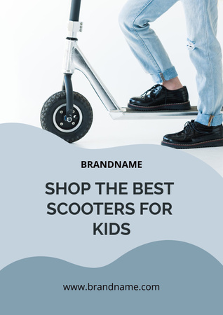Advertising Best Scooters For Kids Poster Design Template