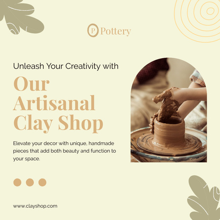 Pottery Shop Offer Instagram Design Template