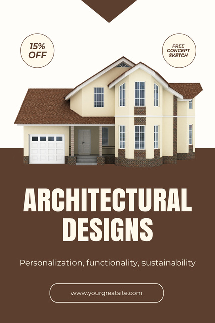 Platilla de diseño Classic Architectural Designs With Discount On Concept Pinterest