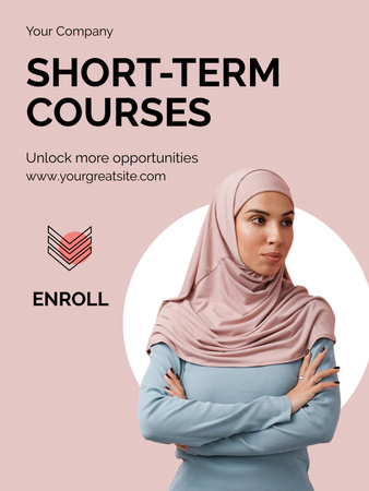 Short-Term Educational Courses Promotion Poster US Design Template