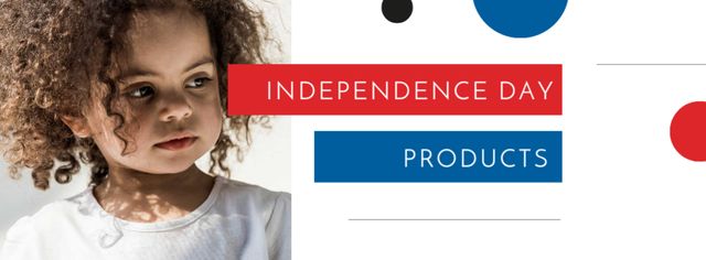 Plantilla de diseño de Independence Day Announcement with Cute Child Facebook cover 