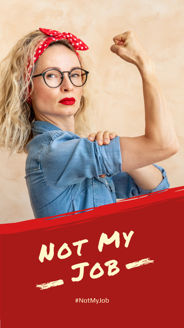 Strong woman showing biceps Instagram Story Design Template
