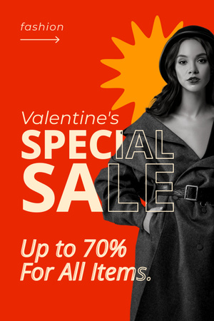 Platilla de diseño Special Sale All Items for Valentine's Day Pinterest