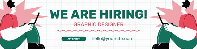 Graphic Designer Open Job Announcement LinkedIn Coverデザインテンプレート