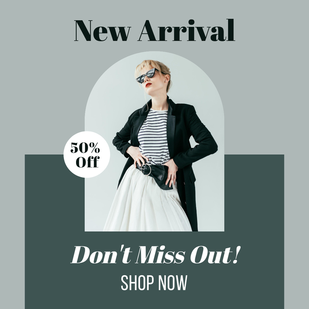 New Arrival of Clothing for Women with Big Discount Instagram Design Template